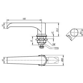K1110 (K1114) Замки поворотные с рукояткой
