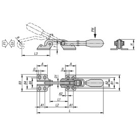 K1432 Защелки натяжные регулируемые с рукояткой