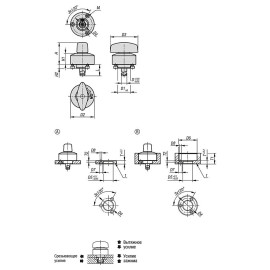 K1559 Механизмы фиксирующие из нержавеющей стали с пазами