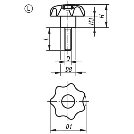 K0154 Ручки DIN 6336 из пластика и нержавеющей стали