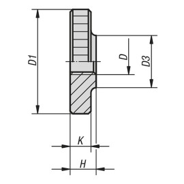 K0144 Гайки с накаткой DIN 467 плоские