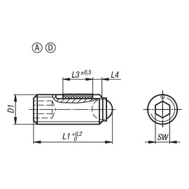 K0666 Упоры подвижные резьбовые со стопором