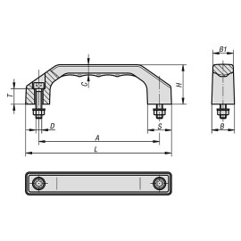 K0200 Ручки бугельные из пластика с крепежными болтами