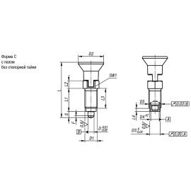 K0736 Штифты стопорные резьбовые цилиндрические