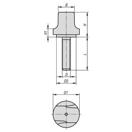 K1126 Ручки барашки с наружной резьбой узкие