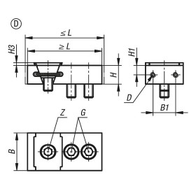 K1745 Зажимные элементы клиновые с контропорой, 50 мм