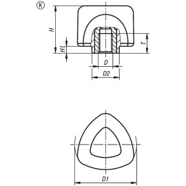 K0980 Ручки треугольные SYMPA touch усиленные