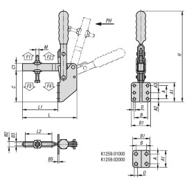 K1259 Прижимы механические с угловым основанием
