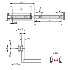 K1568 Комплекты направляющих для монтажа в пазы, 20 кг