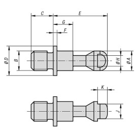K0911 Штифты с наружной резьбой для усиленных натяжных механизмов