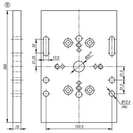 K1274 Плиты опорные для крепления тисков с увеличенным ходом
