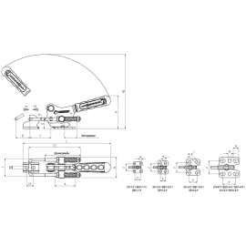 Защелки натяжные с подпружиненной скобой, рукояткой и крюком Kukamet 311