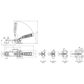 Защелки натяжные со скобой, рукояткой и крюком Kukamet 331