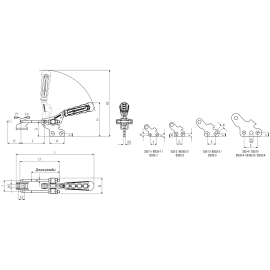 Защелки натяжные с вертикальным основанием Kukamet 332
