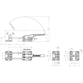 Защелки натяжные со скобой, рукояткой и крюком Kukamet 341