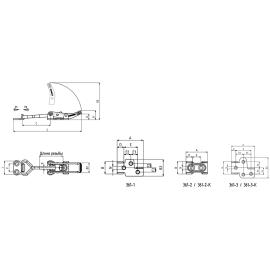 Защелки натяжные регулируемые с U-образной скобой Kukamet 361