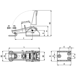 Защелки натяжные регулируемые, отверстия видимые Kukamet 362