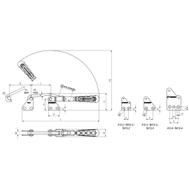 Защелки натяжные с вертикальным основанием Kukamet 412