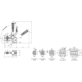 Прижимы механические с горизонтальным основанием Kukamet 211