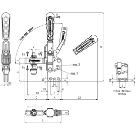 Прижимы механические с вертикальным основанием Kukamet 212