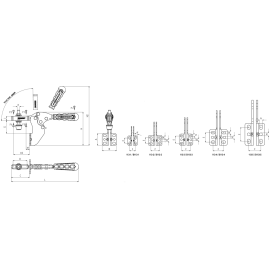 Прижимы механические из стали с угловым основанием Kukamet 113