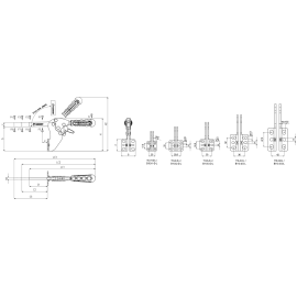 Прижимы механические с прихватом для привариваемого винта Kukamet 113