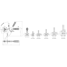 Прижимы механические из стали с угловым основанием Kukamet 113