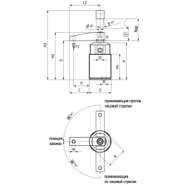 Прижимы поворотные пневматические резьбовые Kukamet 6013