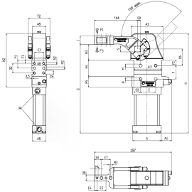 Прижимы рычажные пневматические блочные Kukamet 6031-50