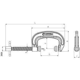 Струбцины ручные G-образные винтовые Kukamet 831