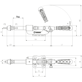 Зажимы механические плунжерные с кронштейном и стопором Kukamet 541-4-L-Q18